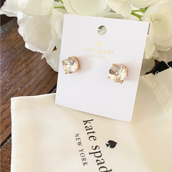 NWT KATE SPADE ♠️ CLEAR GUM DROP STUD EARRINGS - Picture 7 of 12
